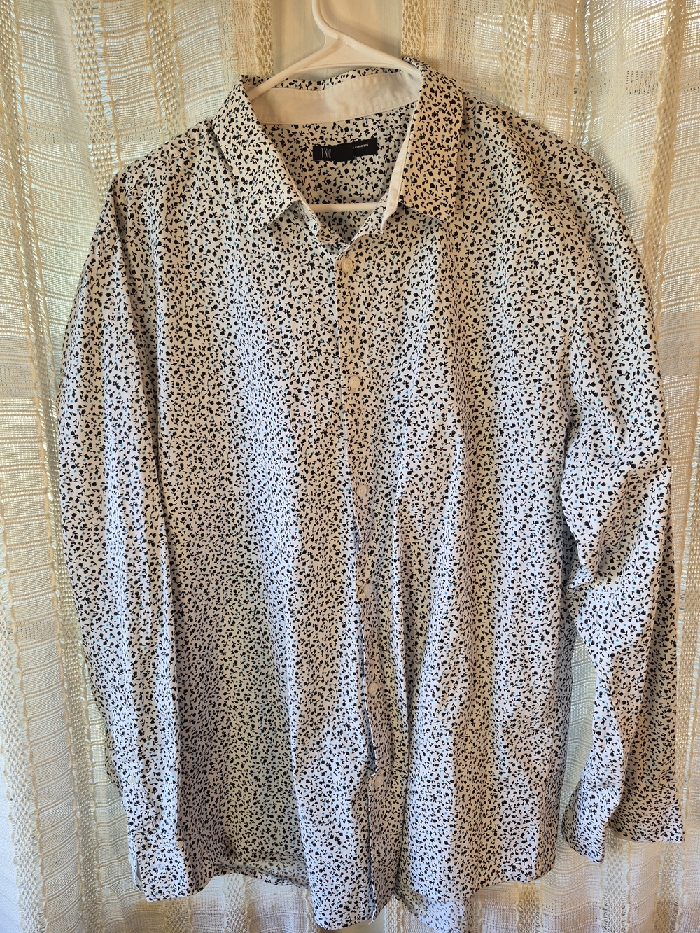 INC International Concepts White, Blue & Black Button-Down Shirt Size XXL